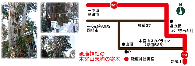 本宮山天狗の寄木への道案内図